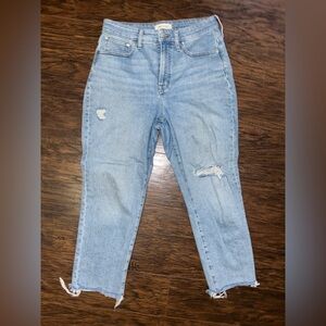 Madewell Light Blue Distressed Ankle Jeans